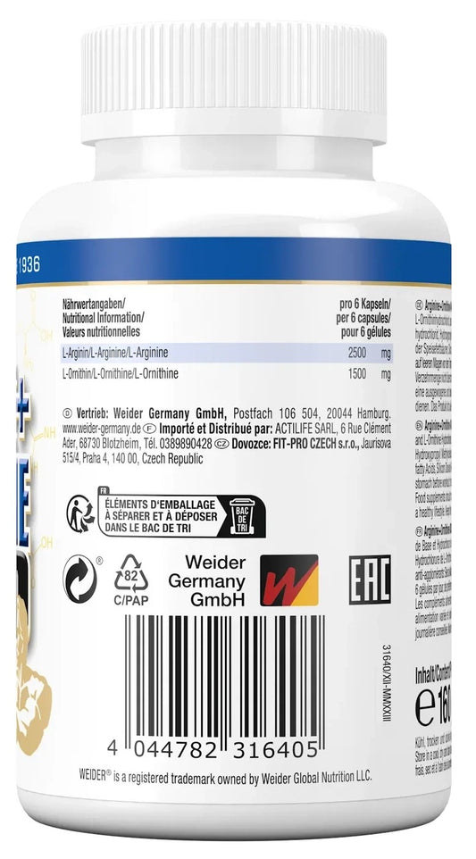 Weider Arginine + Ornithine 180 Kapseln