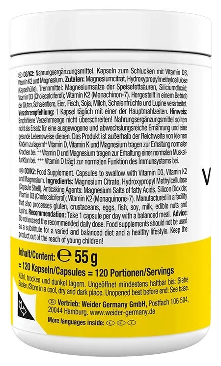 Weider Vitamin D3/K2 120 Kapseln