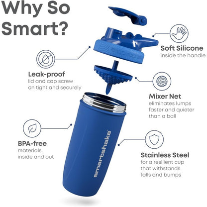 Smartshake Shaker Reforce Stainless Steel, 900ml, blau