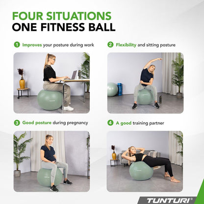 Tunturi ABS Gymnastikball Mintgrün – Produkt- und Anwendungsbild