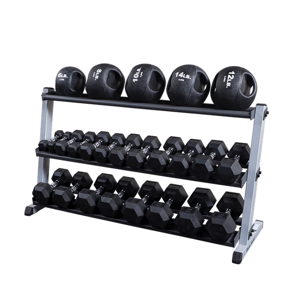 Body Solid Kurzhantel-/Ballständer breit 3-lagig (GDR60+GMRT6)
