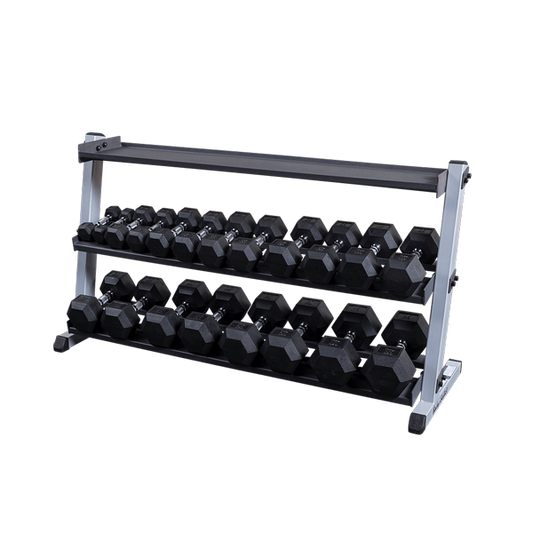 Body Solid Kurzhantel-/Kettlebellständer breit 3-lagig (GDR60+GKRT6)