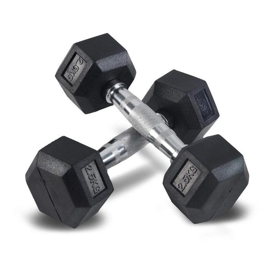 Body Solid – haltères hexagonaux caoutchoutés 1–50 kg, paire (HEXRU)