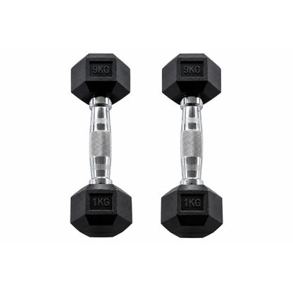 Body Solid Hexagon Kurzhanteln gummiert 1-50kg, paar (HEXRU) – Variante 1kg