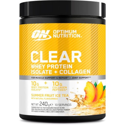 Optimum Nutrition Clear Whey Protein Isolate +Collagen 240g Dose