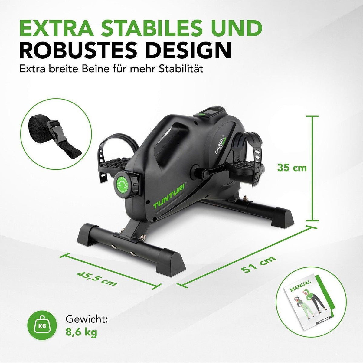 Tunturi M40 Cardio Fit Mini Heimtrainer mit Computer