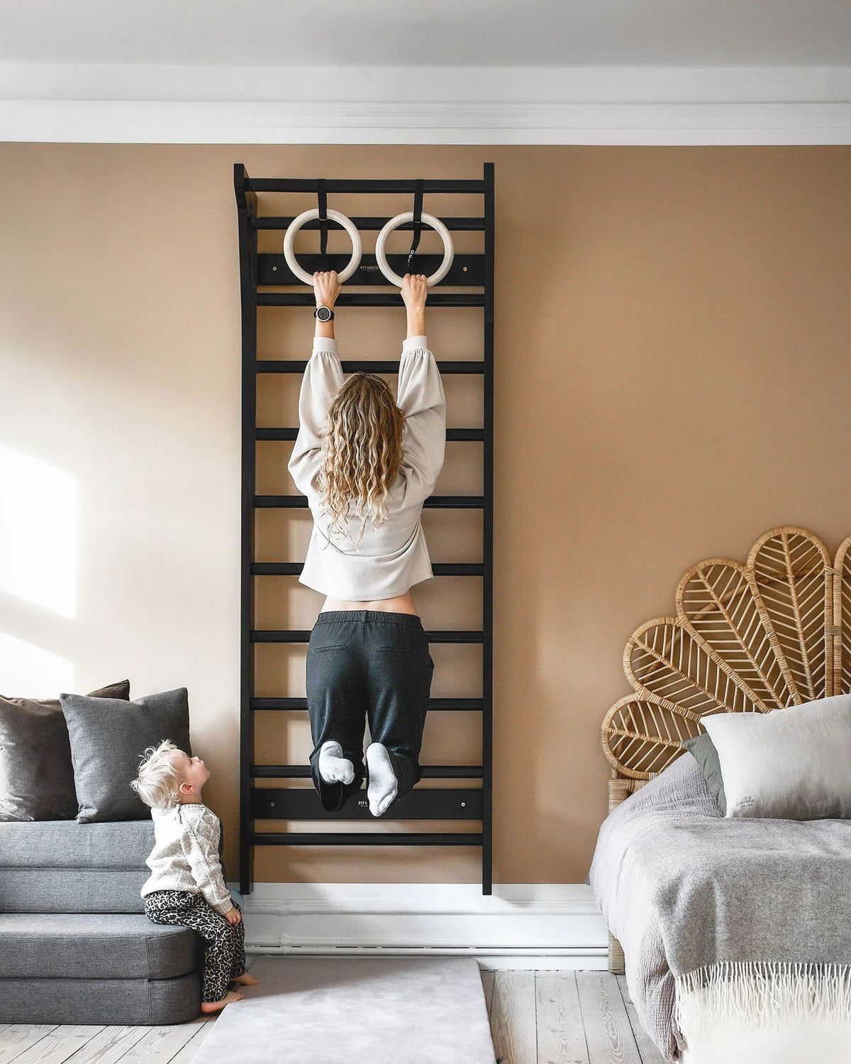 Fitwood Sprossenwand TAIMI bordeauxrot