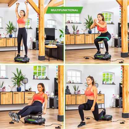 Tunturi V10 Cardio Fit Vibrationsplatte mit Hocker