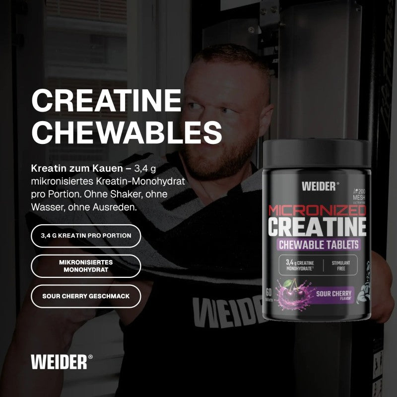 Weider Micronized Creatine Chewable Tablets 60 Tabs